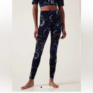 Athleta Elation Velvet Tight size XXS Agate Paisley Black